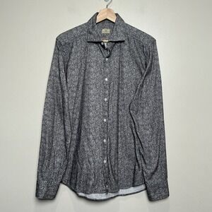 Sonrisa Men's Snakeskin Print Luxury Button Up Shirt 40‎ 15-3/4 Made in Italy